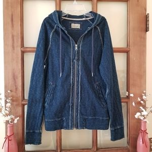 Mens Jeremiah Vintage Workwear Denim Hoodie